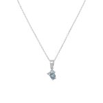 Κολιέ Jewelies, με αλυσίδα σχέδιο τρίπετρο με ημιπολύτιμες πέτρες από λευκόχρυσο 9 καρατίων.