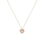 Κολιέ Jewelies, με αλυσίδα καρδιά σχέδιο πατουσάκια με σμάλτο από χρυσό 14 καρατίων.