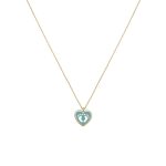 Κολιέ Jewelies, με αλυσίδα καρδιά σχέδιο πατουσάκια με σμάλτο από χρυσό 14 καρατίων.