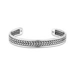 Ανδρικό βραχιόλι Jewelies, J4 χειροπέδα σχέδιο gourmet από ασήμι 925°.