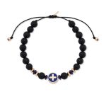Βραχιόλι Jewelies, σχέδιο μάτι με σμάλτο από ροζ επιχρυσωμένο ασήμι 925°.