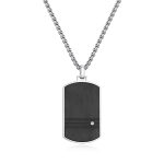 Κολιέ Jewelies, με σχέδιο στρατιωτική ταυτότητα J4 από black ip ανοξείδωτο ατσάλι.