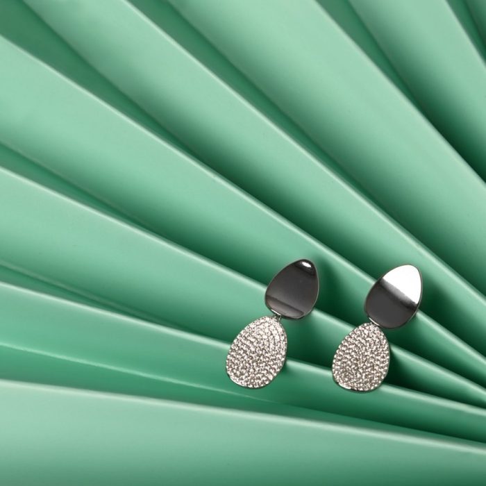 Σκουλαρίκια Jewelies, κρεμαστά από επιπλατινωμένο ασήμι 925°. - Image 2