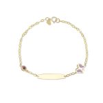 Παιδικό βραχιόλι Jewelies, ταυτότητα σχέδιο πεταλούδα με σμάλτο από χρυσό 9 καρατίων.