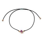 Βραχιόλι Jewelies, με χρωματιστές πέτρες ζιργκόν από ροζ επιχρυσωμένο ασήμι 925°.