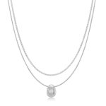 Κολιέ Jewelies, σχέδιο Drop με διπλή αλυσίδα από ανοξείδωτο ατσάλι.