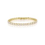Βραχιόλι Jewelies, ριβιέρα με λευκά ζιργκον 5mm από επιχρυσωμένο ανοξείδωτο ατσάλι.