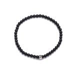 Αντρικό βραχιόλι Jewelies, J4 με 4mm όνυχα ματ πέτρες και στοιχείο από επιπλατινωμένο ασήμι 925°.