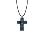 Αντρικός σταυρός Jewelies, J4 κορδόνι με ανθρακόνημα από ανοξείδωτο ατσάλι.