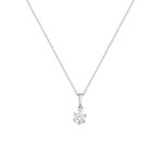 Κολιέ αλυσίδα Jewelies,με μονόπετρο από λευκόχρυσό 9 καρατίων.