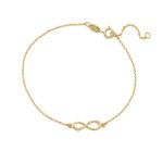 Βραχιόλι Jewelies, αλυσίδα με infinity με πέτρες ζιργκόν από χρυσό 9 καρατίων.