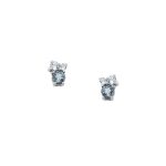 Σκουλαρίκια Jewelies, στικ σχέδιο τρίπετρο με ημιπολύτιμες πέτρες από λευκόχρυσο 9 καρατίων.