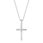 Σταυρός Jewelies, με αλυσίδα και πέτρες ζιργκόν από επιπλατινωμένο ασήμι 925.