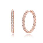 Σκουλαρίκια κρίκοι Jewelies, από ροζ επιχρυσωμένο ασήμι 925°.