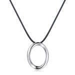 Κολιέ Jewelies, σχέδιο οβάλ από επιπλατινωμένο ασήμι 925°.
