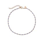 Βραχιόλι Jewelies, ποδιού αλυσίδα με μωβ σμάλτο από ροζ επιχρυσωμένο ασήμι 925°.