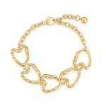 Αλυσίδα βραχιόλι Jewelies, σχέδιο με καρδιές από επιχρυσωμένο ανοξείδωτο ατσάλι.