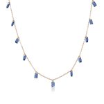 Κολιέ Jewelies, αλυσίδα με κρεμαστά ζιργκόν από ροζ επιχρυσωμένο ασήμι 925°.
