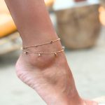 Βραχιόλι ποδιού Jewelies, σχέδιο με μονόπετρα από επιχρυσωμένο ανοξείδωτο ατσάλι. - Image 2
