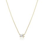 Κολιέ Jewelies, με διαμάντια lab grown από χρυσό 14 καρατίων.