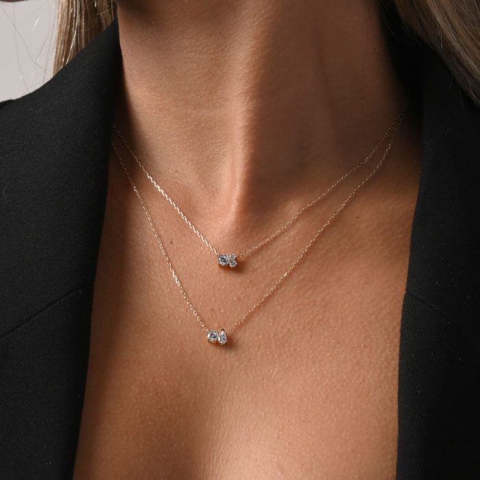 Κολιέ Jewelies, με διαμάντια lab grown από χρυσό 14 καρατίων. - Image 2