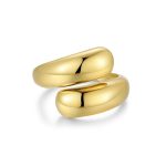Δαχτυλίδι Jewelies, σχέδιο drops από επιχρυσωμένο ανοξείδωτο ατσάλι.