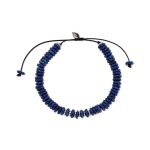 Αντρικό βραχιόλι Jewelies, J4 με λάπις και στοιχεία από επιπλατινωμένο ασήμι 925°.