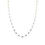 Κολιέ Jewelies, σχέδιο αλυσίδα με μπλε πέτρες από χρυσό 14 καρατίων.
