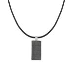 Αντρικό κολιέ Jewelies, J4 κορδόνι σχέδιο ταυτότητα από ασήμι 925.