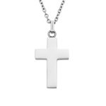 Αντρικό κολιέ Jewelies, J4 σχέδιο τετράγωνος σταυρός από ανοξείδωτο ατσάλι.