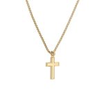 Αντρικό κολιέ Jewelies, J4 σχέδιο σταυρός στρογγυλεμένος από ανοξείδωτο ατσάλι gold ip.