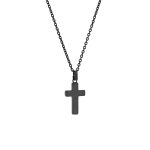Αντρικό Jewelies, κολιέ J4 σχέδιο τετράγωνος σταυρός από ανοξείδωτο ατσάλι. black ip