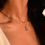 Κολιέ Jewelies, με σχήμα ματιού με πέτρες ζιργκόν από ροζ επιχρυσωμένο ασήμι 925. - Image 2