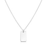Κολιέ Jewelies, αλυσίδα σχέδιο ταυτότητα από επιπλατινωμένο ασήμι 925°.