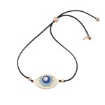 Βραχιόλι Jewelies, σχέδιο μάτι με σμάλτο από ροζ επιχρυσωμένο ασήμι 925°.
