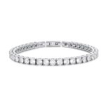 Βραχιόλι Jewelies, ριβιέρα με λευκά ζιργκον 4mm από ανοξείδωτο ατσάλι.