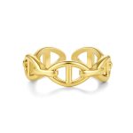 Δαχτυλίδι Jewelies, σχέδιο Θ από επιχρυσωμένο ανοξείδωτο ατσάλι.