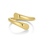 Δαχτυλίδι Jewelies, σχέδιο αντικριστό από επιχρυσωμένο ανοξείδωτο ατσάλι.