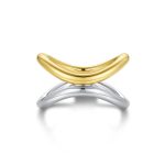Δαχτυλίδι Jewelies, φαρδύ από επιχρυσωμένο ανοξείδωτο ατσάλι.