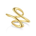 Δαχτυλίδι Jewelies, σχέδιο ανοιχτό από επιχρυσωμένο ανοξείδωτο ατσάλι.