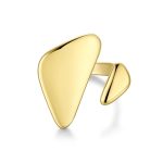 Δαχτυλίδι Jewelies, σχέδιο τρίγωνα ανοιχτό από επιχρυσωμένο ανοξείδωτο ατσάλι.