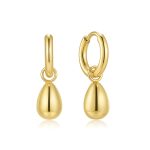 Σκουλαρίκια Jewelies, κρίκοι σχέδιο drop από επιχρυσωμένο ανοξείδωτο ατσάλι