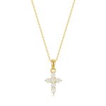 Κολιέ Jewelies, σχέδιο σταυρός με αλυσίδα από επιχρυσωμένο ανοξείδωτο ατσάλι.