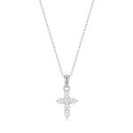 Κολιέ Jewelies, σχέδιο σταυρός με αλυσίδα από ανοξείδωτο ατσάλι.