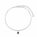 Βραχιόλι ποδιού Jewelies, σχέδιο μονόπετρο από ανοξείδωτο ατσάλι.