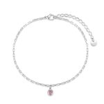 Βραχιόλι ποδιού Jewelies,σχέδιο μονόπετρο από ανοξείδωτο ατσάλι.
