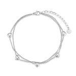 Βραχιόλι Jewelies, ποδιού διπλό σχέδιο καρδιές από ανοξείδωτο ατσάλι.