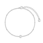 Βραχιόλι ποδιού Jewelies, σχέδιο μονόπετρο από ανοξείδωτο ατσάλι.