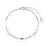 Βραχιόλι Jewelies, ποδιού διπλό σχέδιο με κύβους από ανοξείδωτο ατσάλι.