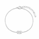 Βραχιόλι Jewelies, σχέδιο μονόπετρο με αλυσίδα από ανοξείδωτο ατσάλι.